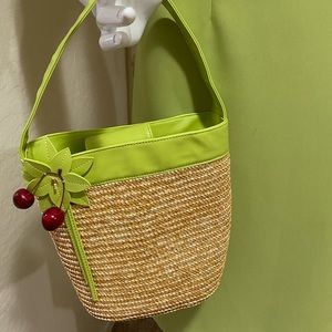 Cherry straw women’s bag